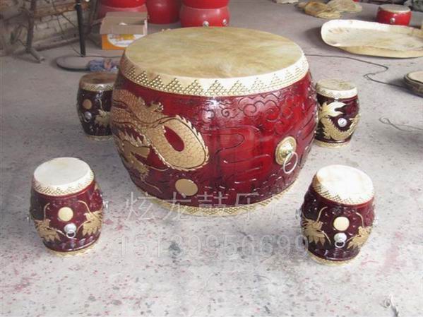 雕龍茶幾鼓