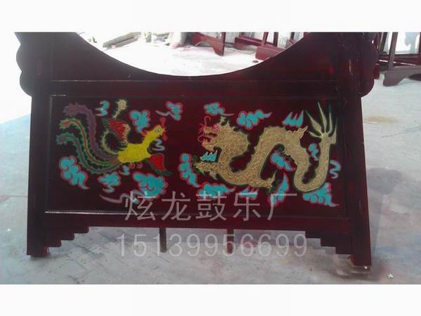 彩繪龍鳳木鼓架